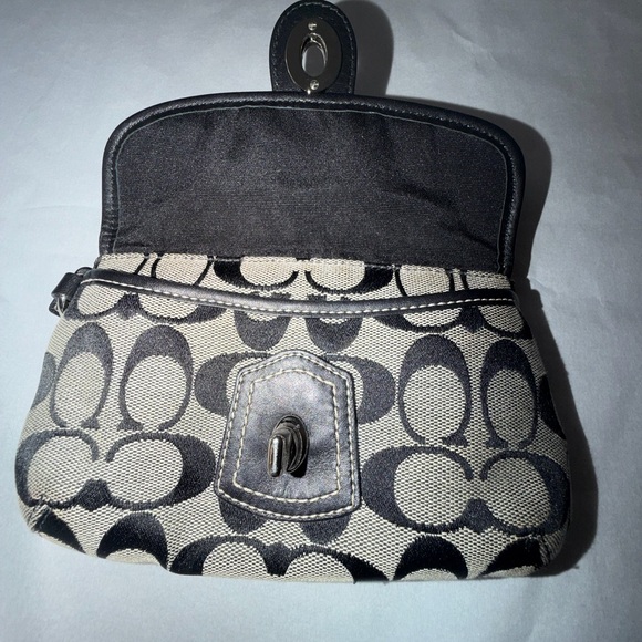 Coach Y2K Black and Gray Signature Wristlet